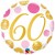 Luftballon aus Folie zum 60. Geburtstag, Pink & Gold Dots 60, ohne Helium