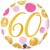 Luftballon aus Folie zum 60. Geburtstag, Pink & Gold Dots 60, ohne Helium