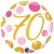 Luftballon aus Folie, Pink & Gold Dots 70, zum 70. Geburtstag, mit Helium