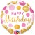 Geburtstags-Luftballon Happy Birthday Pink & Gold Dots, ohne Helium