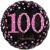 Luftballon aus Folie, Pink Celebration 100, zum 100. Geburtstag, mit Helium