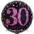 Luftballon aus Folie, Pink Celebration 30, zum 30. Geburtstag, mit Helium