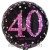 Luftballon aus Folie, Pink Celebration 40, zum 40. Geburtstag, mit Helium