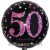 Luftballon aus Folie, Pink Celebration 50, zum 50. Geburtstag, mit Helium