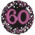 Pink Celebration Jumbo 3D zum 60. Geburtstag, Jumbo-Folienballon mit Ballongas