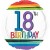 Luftballon aus Folie zum 18.Geburtstag, Rainbow Birthday 18, ohne Helium