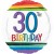 Luftballon aus Folie, Rainbow Birthday 30, zum 30. Geburtstag, mit Helium