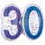Zahlen-Luftballon zum 30. Geburtstag, Rainbow Birthday 30, Folienballon mit Ballongas