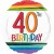 Luftballon aus Folie, Rainbow Birthday 40, zum 40. Geburtstag, mit Helium