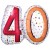 Zahlen-Luftballon zum 40. Geburtstag, Rainbow Birthday 40, Folienballon mit Ballongas