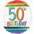 Luftballon aus Folie, Rainbow Birthday 50, zum 50. Geburtstag, mit Helium