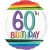 Luftballon aus Folie, Rainbow Birthday 60, zum 60. Geburtstag, mit Helium