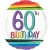 Luftballon aus Folie, Rainbow Birthday 60, zum 60. Geburtstag, mit Helium