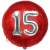 Luftballon Jumbo 3D, Silber und Rot  zum 15. Geburtstag, Jumbo-Folienballon mit Ballongas