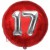 Luftballon Jumbo 3D, Silber und Rot  zum 17. Geburtstag, Jumbo-Folienballon mit Ballongas
