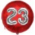 Luftballon Jumbo 3D, Silber und Rot  zum 23. Geburtstag, Jumbo-Folienballon mit Ballongas