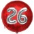 Luftballon Jumbo 3D, Silber und Rot  zum 26. Geburtstag, Jumbo-Folienballon mit Ballongas