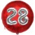 Luftballon Jumbo 3D, Silber und Rot  zum 28. Geburtstag, Jumbo-Folienballon mit Ballongas