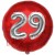 Luftballon Jumbo 3D, Silber und Rot  zum 29. Geburtstag, Jumbo-Folienballon mit Ballongas