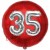 Luftballon Jumbo 3D, Silber und Rot  zum 35. Geburtstag, Jumbo-Folienballon mit Ballongas