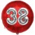 Luftballon Jumbo 3D, Silber und Rot  zum 38. Geburtstag, Jumbo-Folienballon mit Ballongas