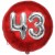 Luftballon Jumbo 3D, Silber und Rot  zum 43. Geburtstag, Jumbo-Folienballon mit Ballongas