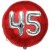 Luftballon Jumbo 3D, Silber und Rot  zum 45. Geburtstag, Jumbo-Folienballon mit Ballongas