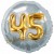 Jumbo 3D Luftballon, Gold und Silber  zum 45. Geburtstag, Jumbo-Folienballon mit Ballongas