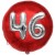 Luftballon Jumbo 3D, Silber und Rot  zum 46. Geburtstag, Jumbo-Folienballon mit Ballongas