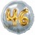 Jumbo 3D Luftballon, Gold und Silber  zum 46. Geburtstag, Jumbo-Folienballon mit Ballongas