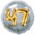 Jumbo 3D Luftballon, Gold und Silber  zum 47. Geburtstag, Jumbo-Folienballon mit Ballongas