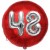 Luftballon Jumbo 3D, Silber und Rot  zum 48. Geburtstag, Jumbo-Folienballon mit Ballongas