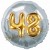 Jumbo 3D Luftballon, Gold und Silber  zum 48. Geburtstag, Jumbo-Folienballon mit Ballongas