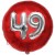 Luftballon Jumbo 3D, Silber und Rot  zum 49. Geburtstag, Jumbo-Folienballon mit Ballongas
