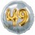 Jumbo 3D Luftballon, Gold und Silber  zum 49. Geburtstag, Jumbo-Folienballon mit Ballongas