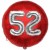 Luftballon Jumbo 3D, Silber und Rot  zum 52. Geburtstag, Jumbo-Folienballon mit Ballongas