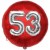 Luftballon Jumbo 3D, Silber und Rot  zum 53. Geburtstag, Jumbo-Folienballon mit Ballongas