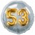 Jumbo 3D Luftballon, Gold und Silber  zum 53. Geburtstag, Jumbo-Folienballon mit Ballongas
