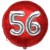 Luftballon Jumbo 3D, Silber und Rot  zum 56. Geburtstag, Jumbo-Folienballon mit Ballongas