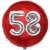 Luftballon Jumbo 3D, Silber und Rot  zum 58. Geburtstag, Jumbo-Folienballon mit Ballongas