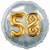 Jumbo 3D Luftballon, Gold und Silber  zum 58. Geburtstag, Jumbo-Folienballon mit Ballongas