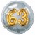Jumbo 3D Luftballon, Gold und Silber  zum 63. Geburtstag, Jumbo-Folienballon mit Ballongas