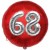 Luftballon Jumbo 3D, Silber und Rot  zum 68. Geburtstag, Jumbo-Folienballon mit Ballongas