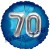 Luftballon Jumbo 3D, Silber und Blau  zum 70. Geburtstag, Jumbo-Folienballon mit Ballongas