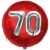Luftballon Jumbo 3D, Silber und Rot  zum 70. Geburtstag, Jumbo-Folienballon mit Ballongas