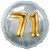 Jumbo 3D Luftballon, Gold und Silber  zum 71. Geburtstag, Jumbo-Folienballon mit Ballongas