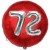 Luftballon Jumbo 3D, Silber und Rot  zum 72. Geburtstag, Jumbo-Folienballon mit Ballongas