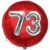 Luftballon Jumbo 3D, Silber und Rot  zum 73. Geburtstag, Jumbo-Folienballon mit Ballongas
