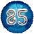 Jumbo 3D Luftballon, Silber und Blau  zum 85. Geburtstag, Jumbo-Folienballon mit Ballongas