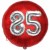 Luftballon Jumbo 3D, Silber und Rot  zum 85. Geburtstag, Jumbo-Folienballon mit Ballongas